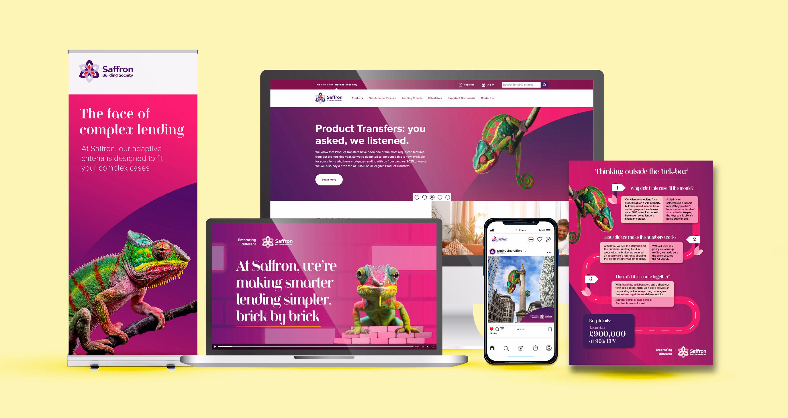 Saffron Building Society campaign across devices